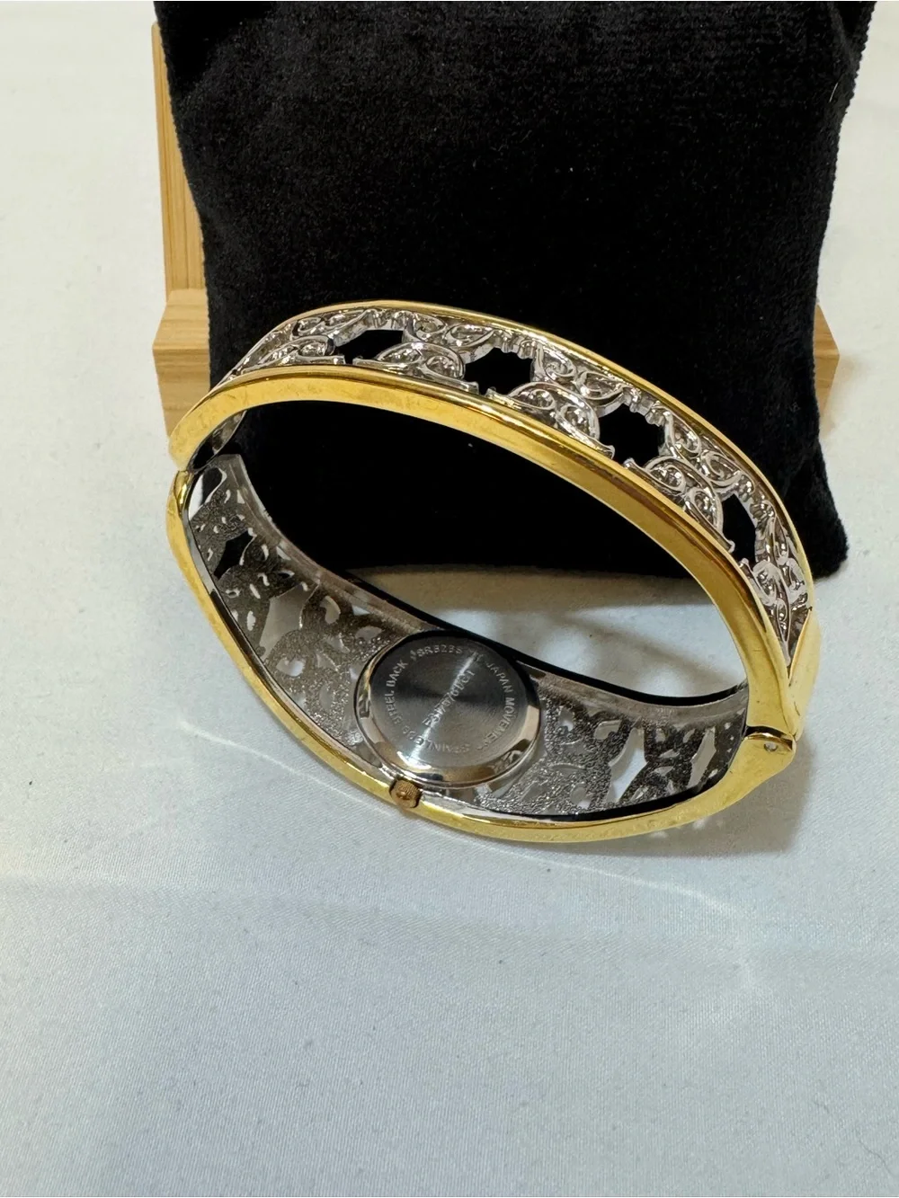 Avon Two-Tone Gold and Silver Filigree Bangle Watch